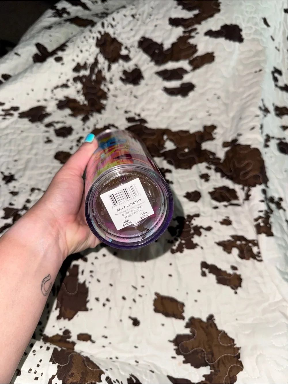 Starbucks Multicolor Psychedelic Graphic Tumbler with Matching Straw